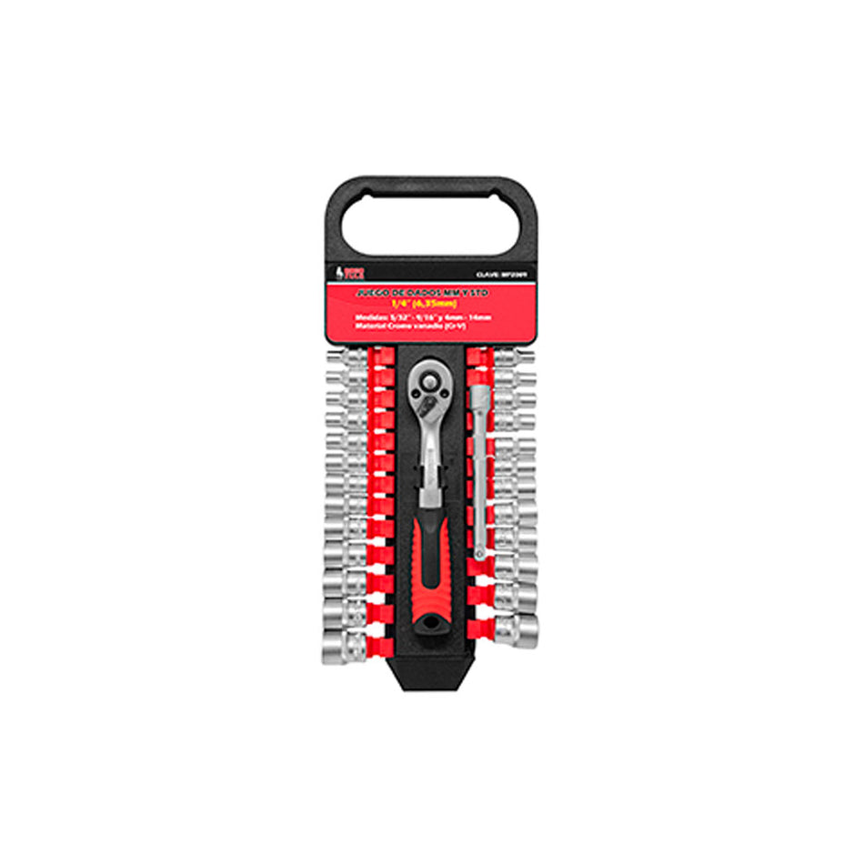JUEGO DADOS 1/4" MM-STD MATRACA 27PZ, DO DOGOTULS MP2009