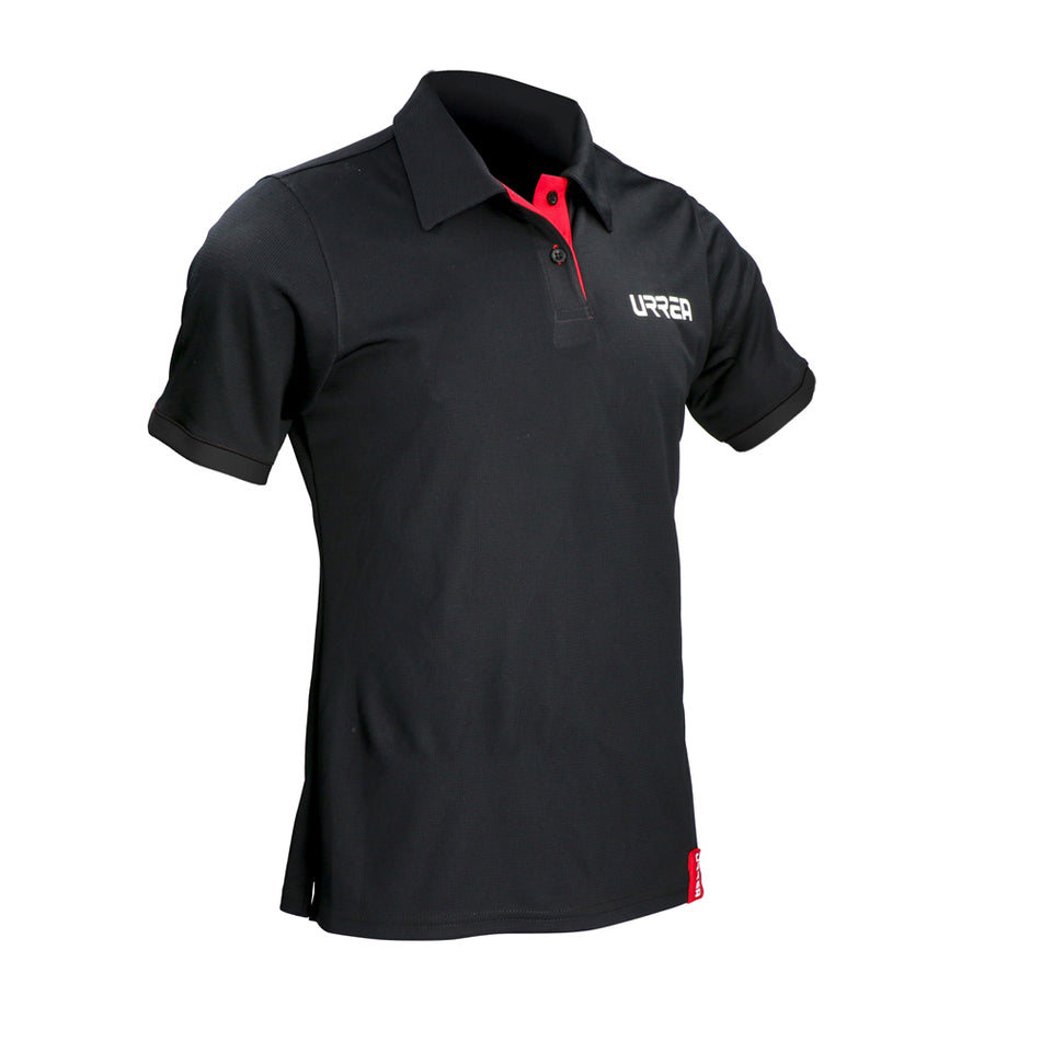 Playera tipo polo dry fit para caballero color negro talla CH Urrea PCFIS
