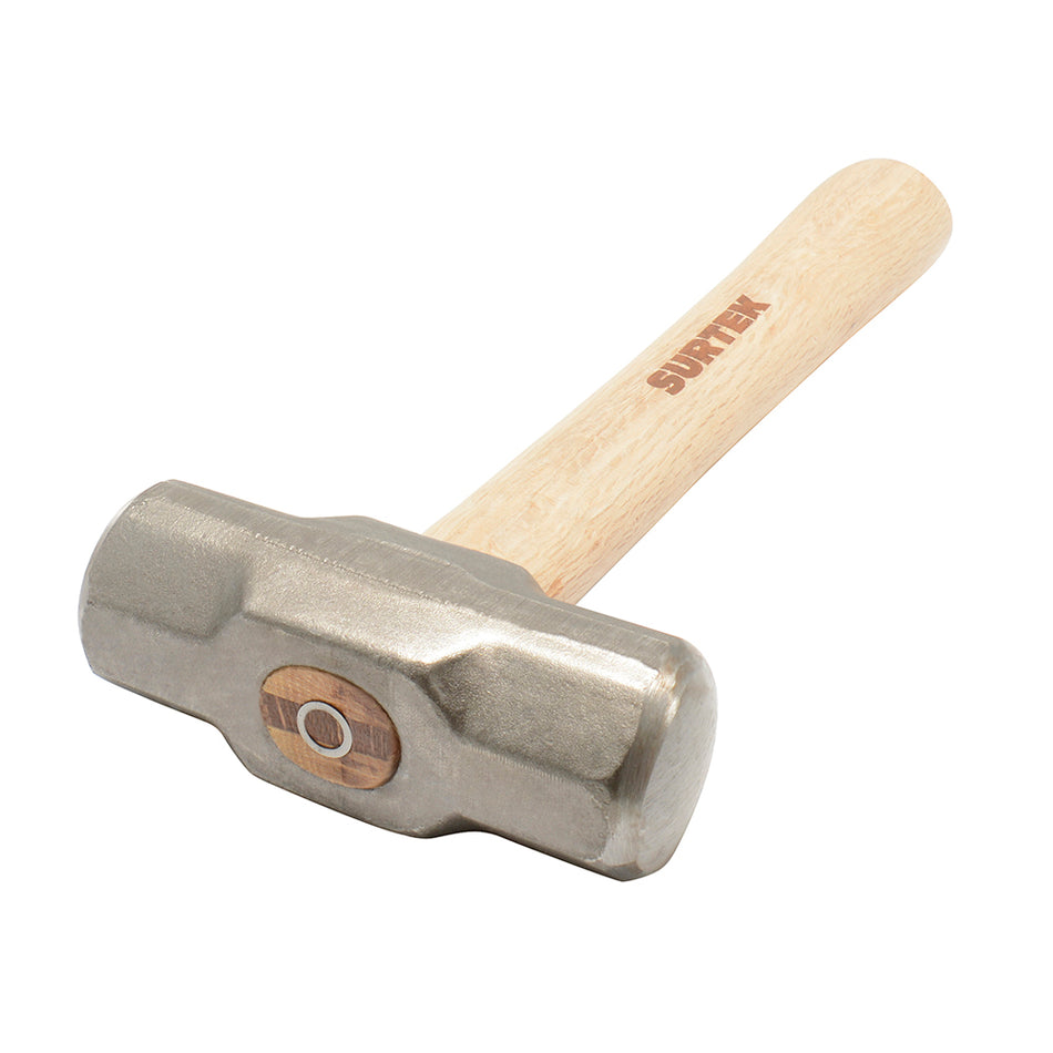 Marro octagonal cabeza forjada con mango corto de madera de 12", 3 lb Surtek MARR3
