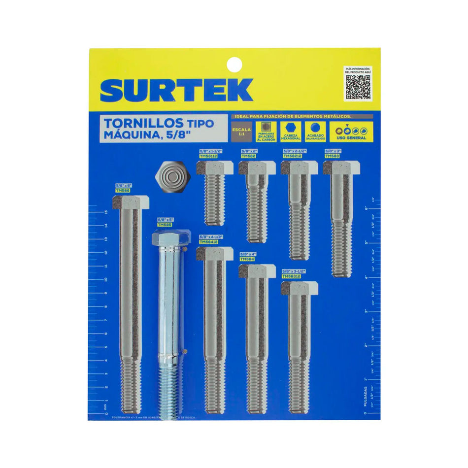 Muestrario de tornillos tipo maquina 5/8" Surtek MUET5