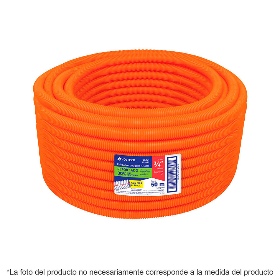 Metro de poliducto 1/2' corrugado flex.