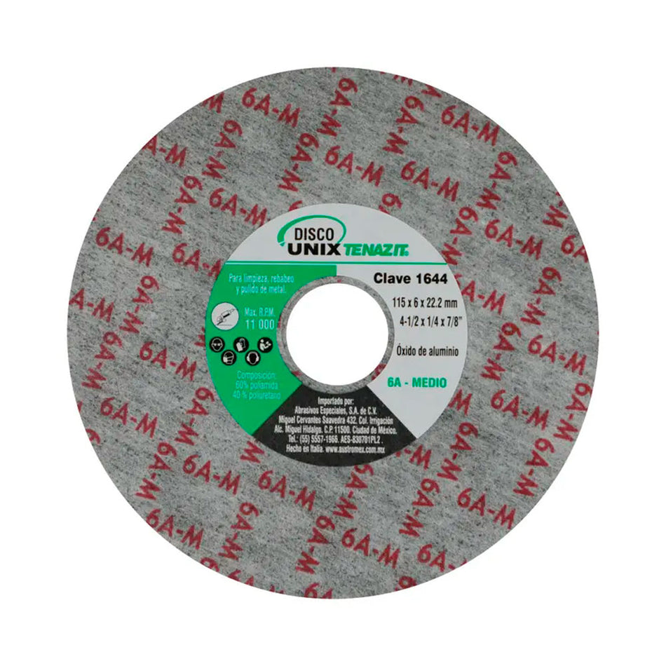 Disco unix de óxido de aluminio grano me