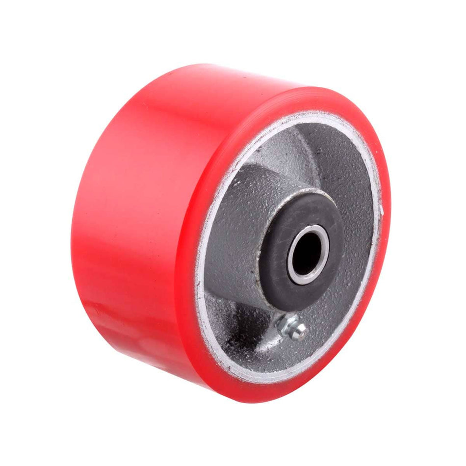 RUEDA FIERRO VACIADO C/PU ROJA 5X2" C/BA