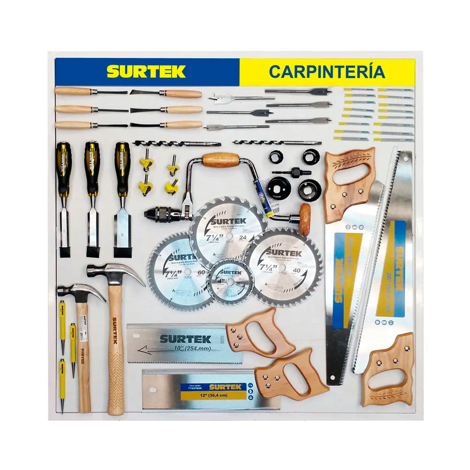 Tabla exhibidora de herramienta para carpintería 80 x 80 cm, 2 piezas Surtek TCAR2