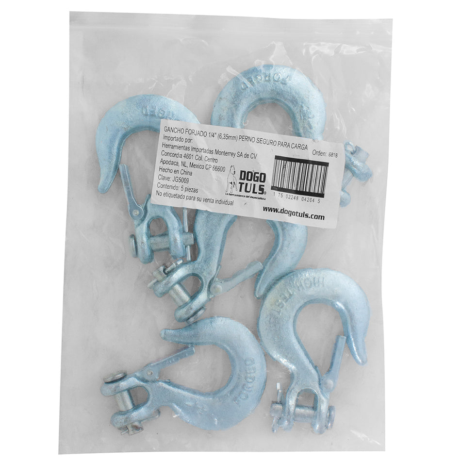 GANCHO FORJADO 1/4" PERNO SEGURO P/CARGA DOGOTULS JG5009