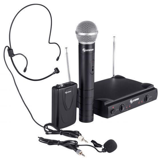 SISTEMA DE 2 MICROFONOS INALAMBRICOS VHF