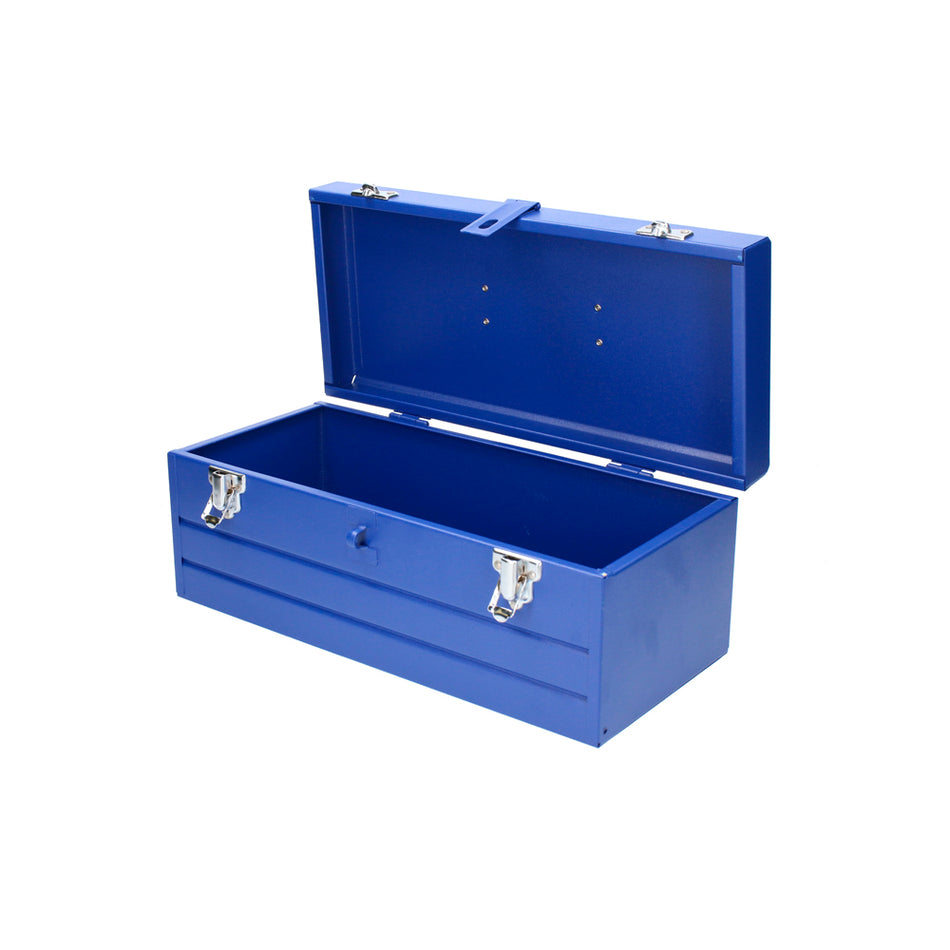Caja portaherramientas metálica color azul con charola 16" x 7" x 6" Foy CMF16