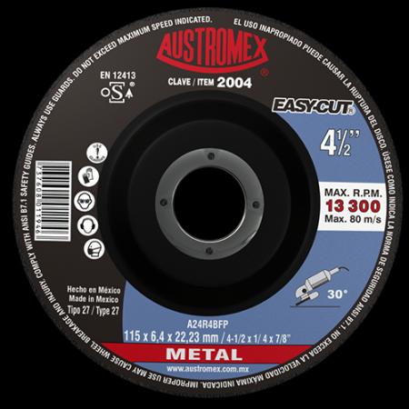 Disco abrasivo para desbaste de metal de