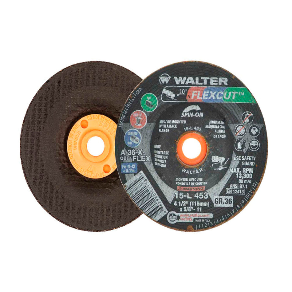 4 1/2" GR36 FLEXCUT SPIN-ON WALTER 15L453