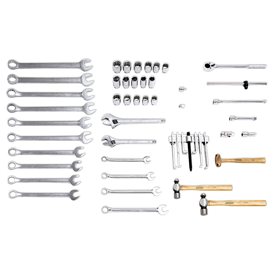 Juego básico industrial para mantenimiento pesado en pulgadas 44 piezas Urrea 98300