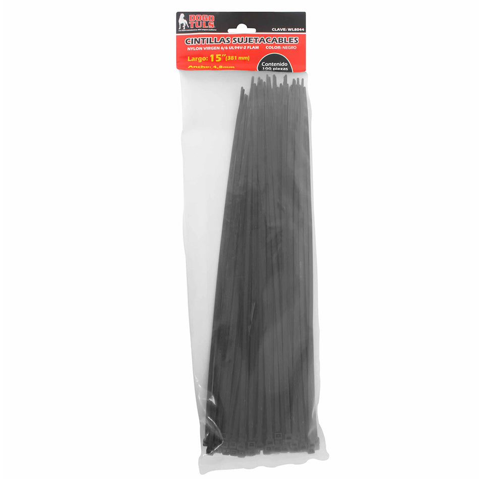 CINTILLA SUJETACABLE 15" NEGRAC/100 DOGOTULS WL8044