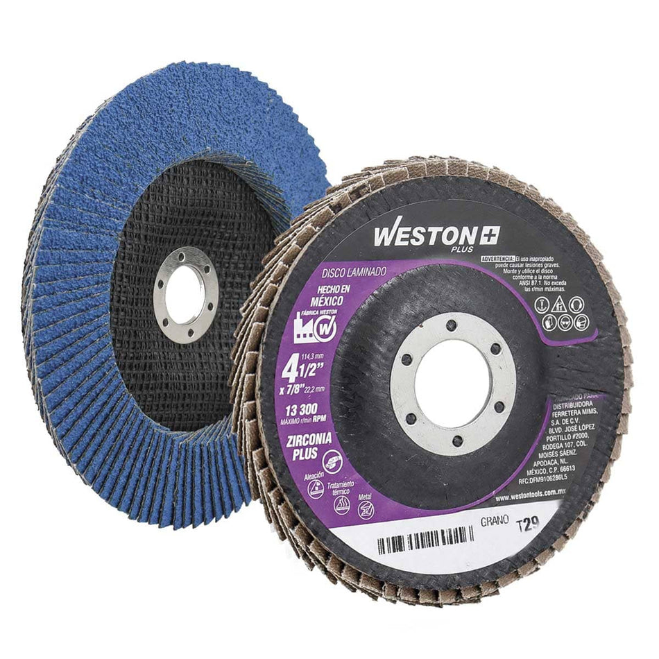 DISCO LAMINADO ZIRCONIO 4-1/2" G40 WP AZ