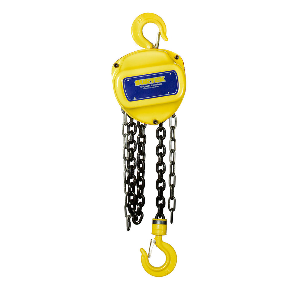 Polipasto manual 1 ramal, 1 ton, cadena 3 m Surtek POLAC2A