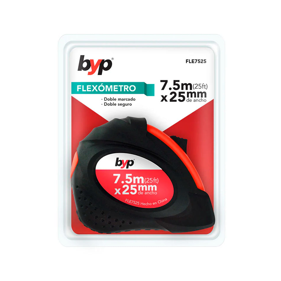 FLEXÓMETRO 7.5 M. X 25 MM., BYP