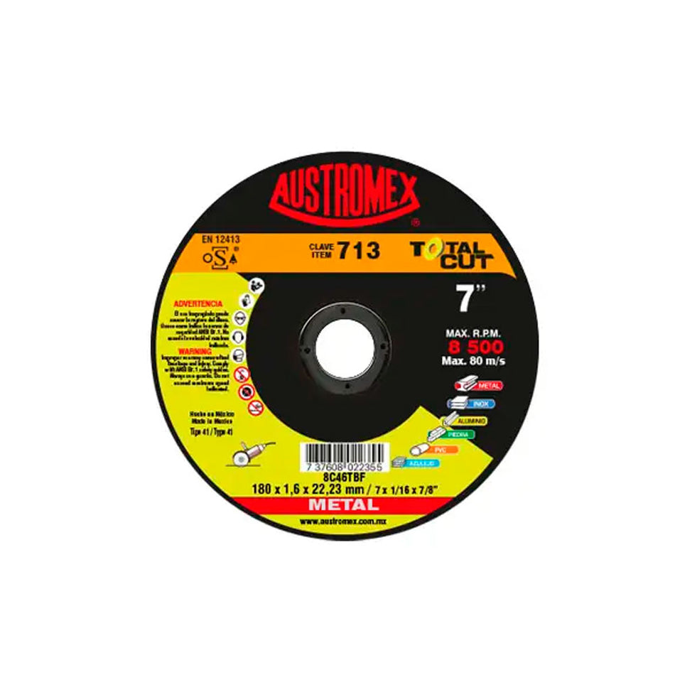 Disco de corte multipropósito713 (7" x 1