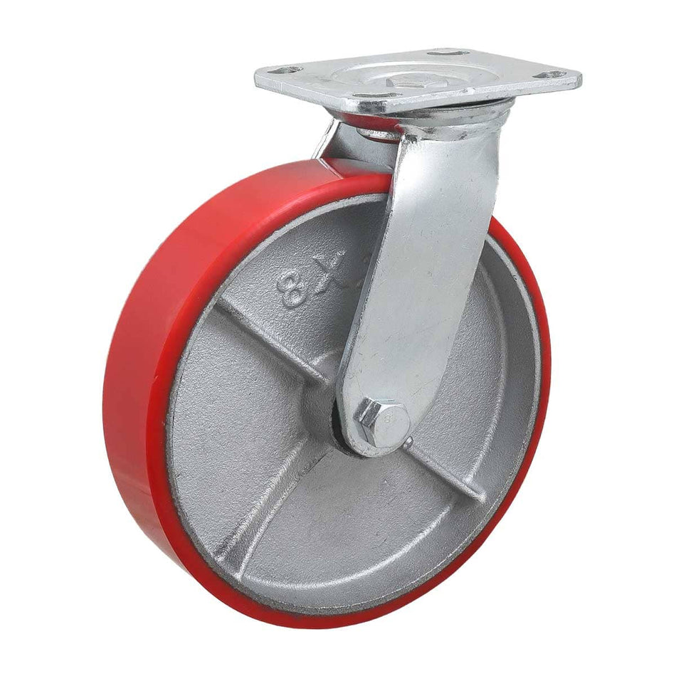 RODAJA FIERRO VACIADO C/PU GIRA. ROJA 8X