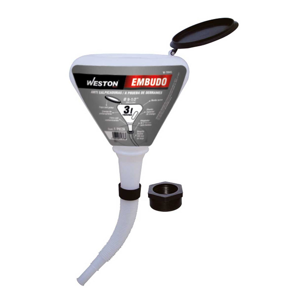 EMBUDO D/PLASTICO C/TAPA ANTIPOLVO 3L C/