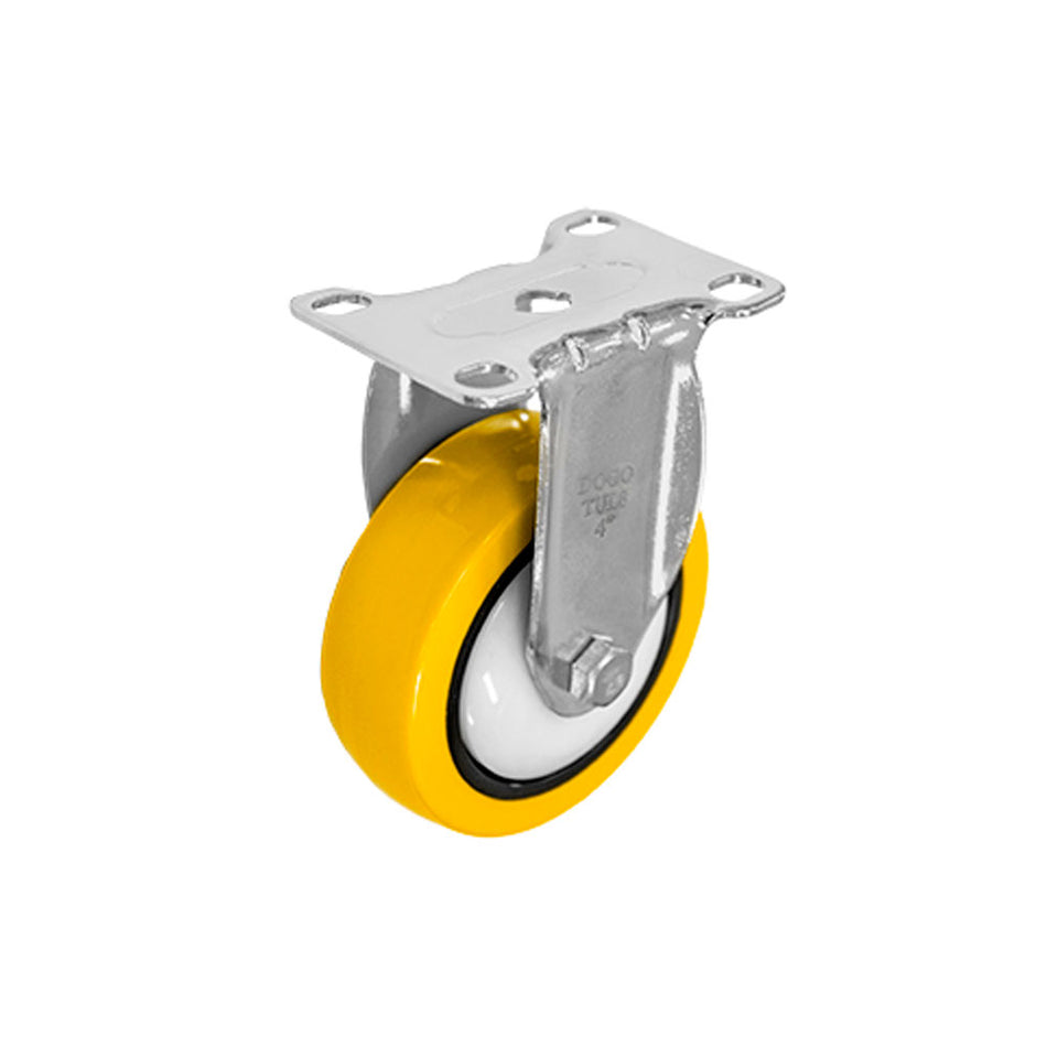 RODAJA PU AMARILLO CROMADA FIJA 4", DOGO DOGOTULS ZF5282