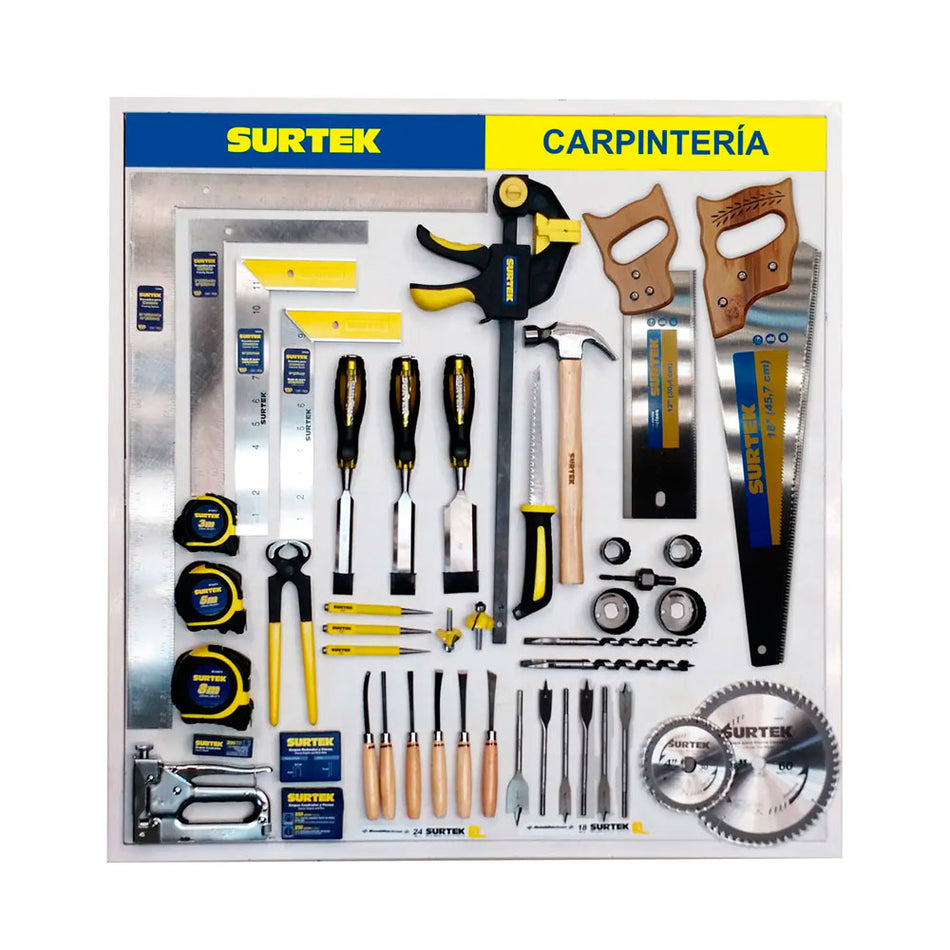 Tabla exhibidora de herramienta para carpintería 80 x 80 cm Surtek TCAR1