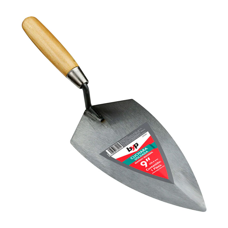 CUCHARA SOLDADA MANGO MADERA 9", BYP
