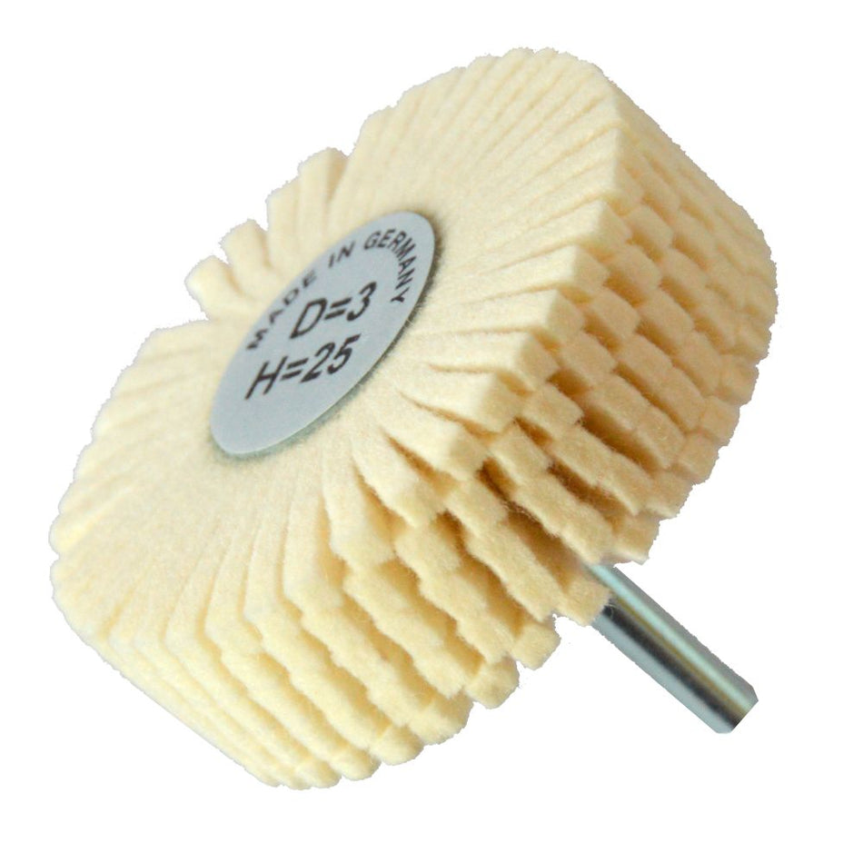 Rueda flap de felpa con vástago de 75 x