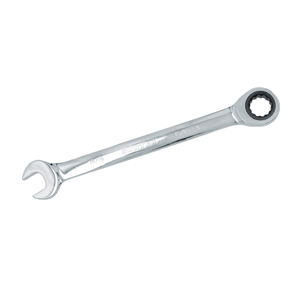 Llave combinada pulido espejo de matraca en pulgadas, 12 puntas, 15/16" Surtek 100547