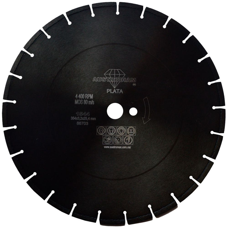 Disco de diamante de 350 x 3.2 x 25.4 mm