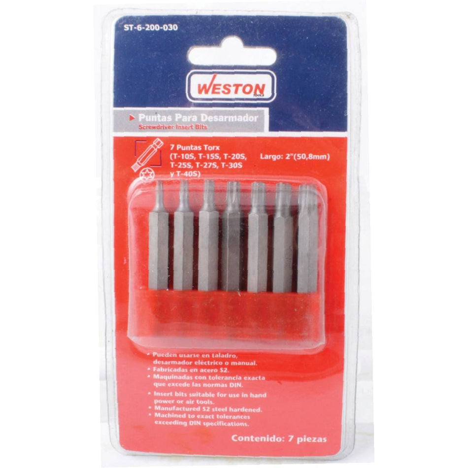 JGO.7 PZS.PUNTAS TORX A 1" (10;15;20;25;
