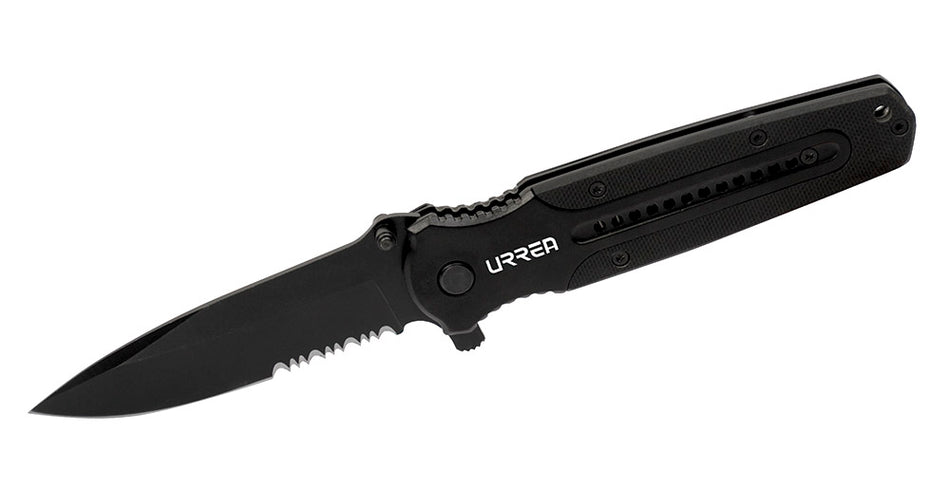Navaja abatible de acero inoxidable hoja aserrada Urrea 686