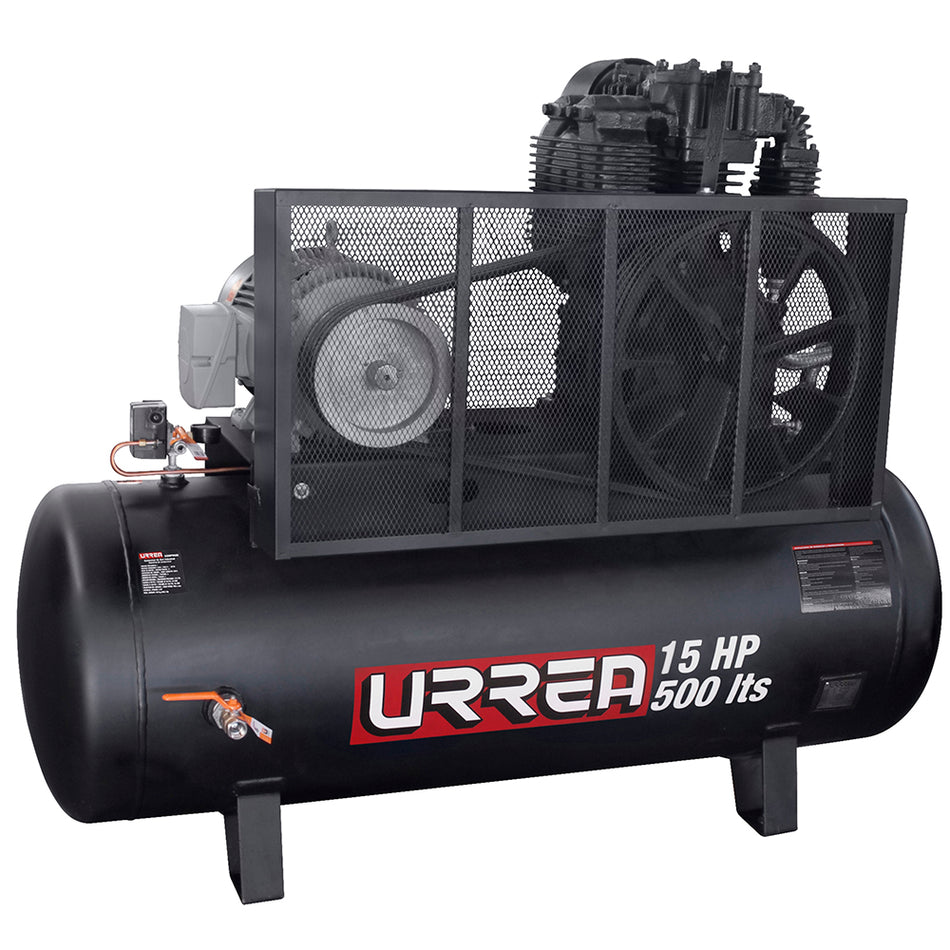 Compresor de aire eléctrico de banda 500L, 15HP, 220V - 440V Urrea COMP9515