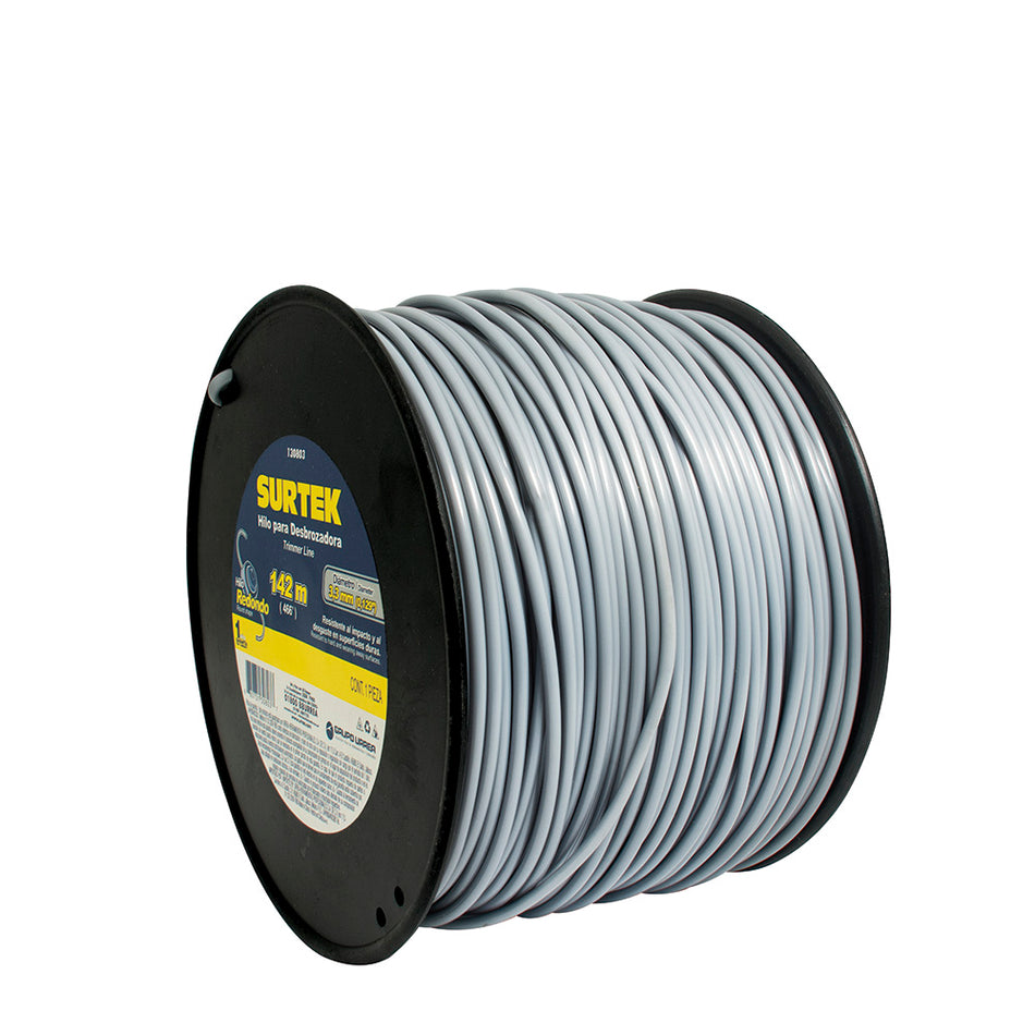 Nailon redondo para desbrozadora en carrete, 3.3 mm x 142 m Surtek 130803