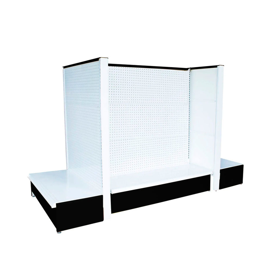 Modulo adicional con panel metálico para góndola central 122x88x1.40 cm color blanco Urrea GONCA
