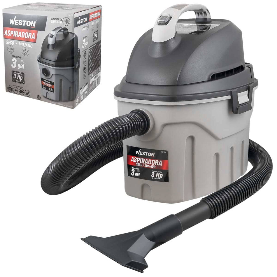 ASPIRADORA MOJADO/SECO 2.5GAL 5HP 127V,
