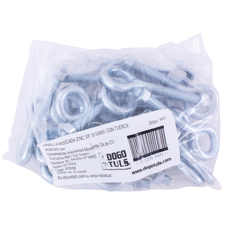 ARMELLA ROSCADA ZINC 3/8" C/TUERCA DOGOTULS JG5058
