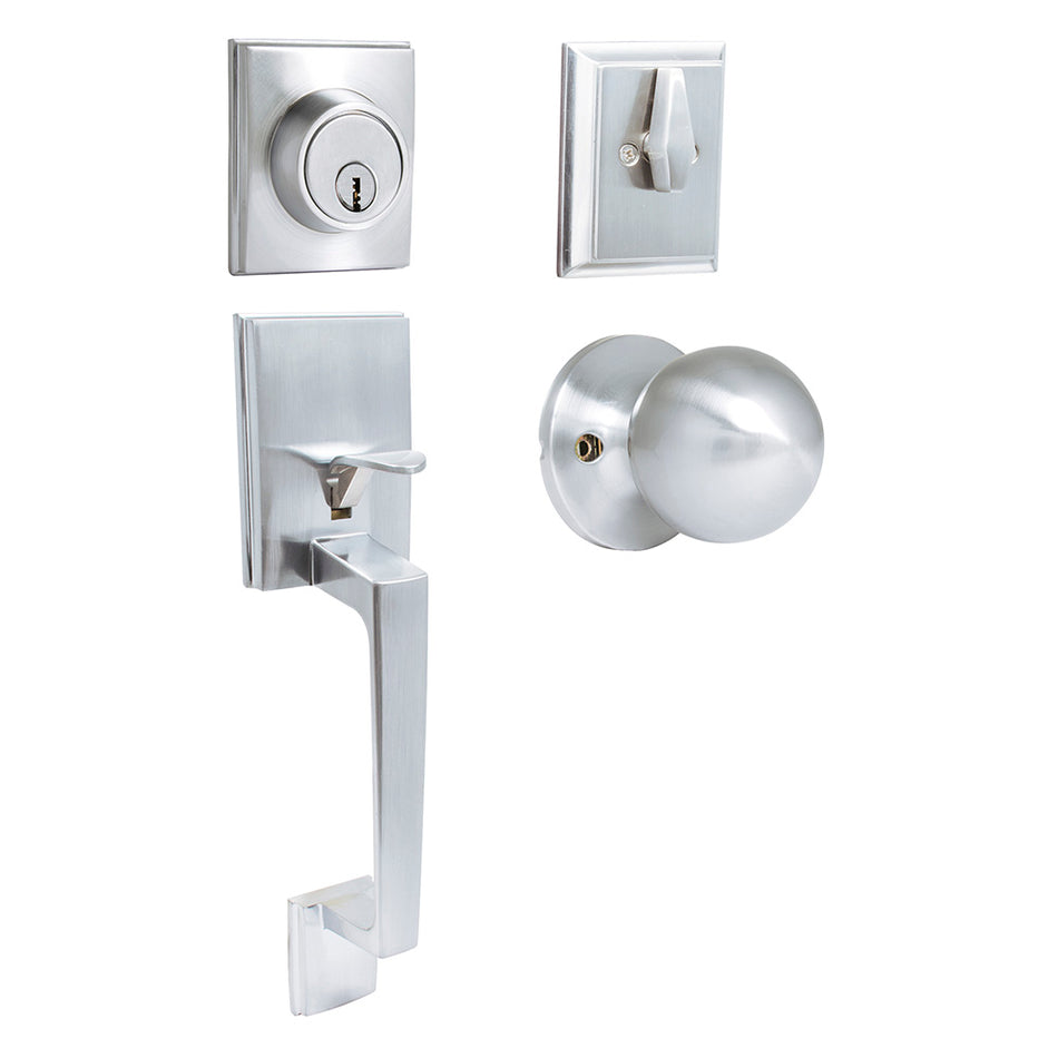 Gatillo rectangular sólido para entrada función doble, níquel satinado, visual Prolok PGR62NV