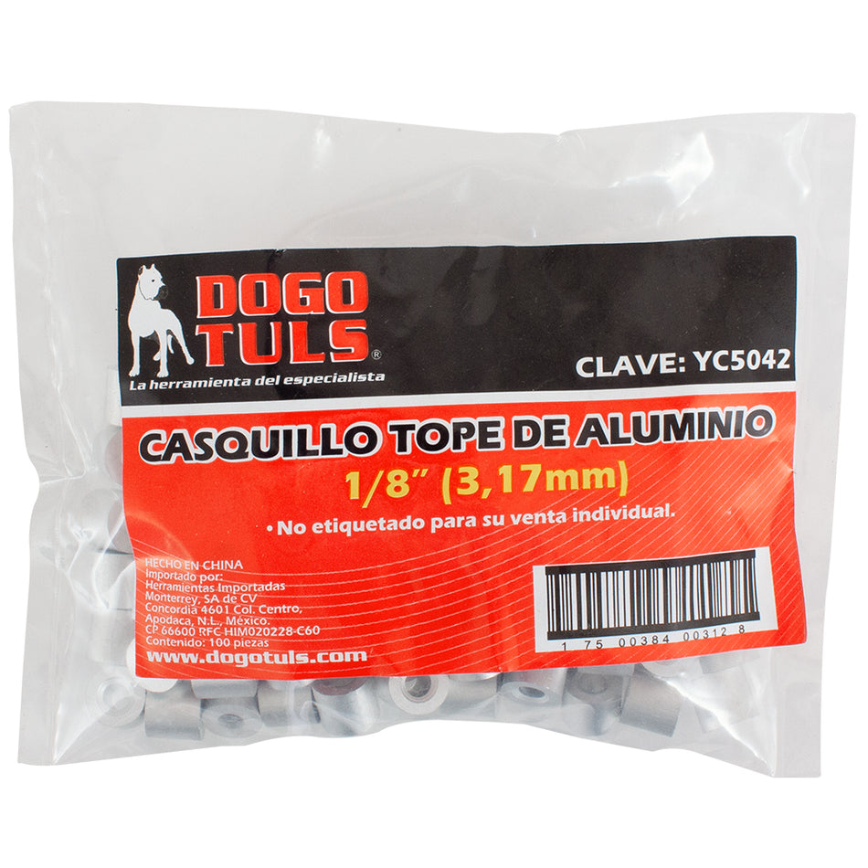 CASQUILLO TOPE 1/8" ALUMINIO DOGOTULS YC5042