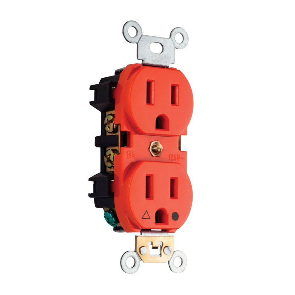 CONTACTO DOBLE ATERRIZADO NARANJA TIERRA