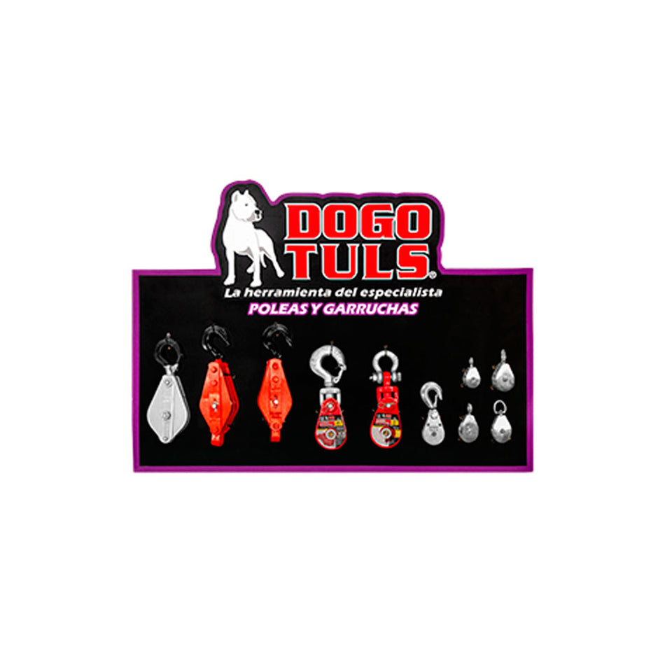 EXHIBIDOR DE POLEAS Y GARRUCHAS 10 PZAS, DOGOTULS EX1076