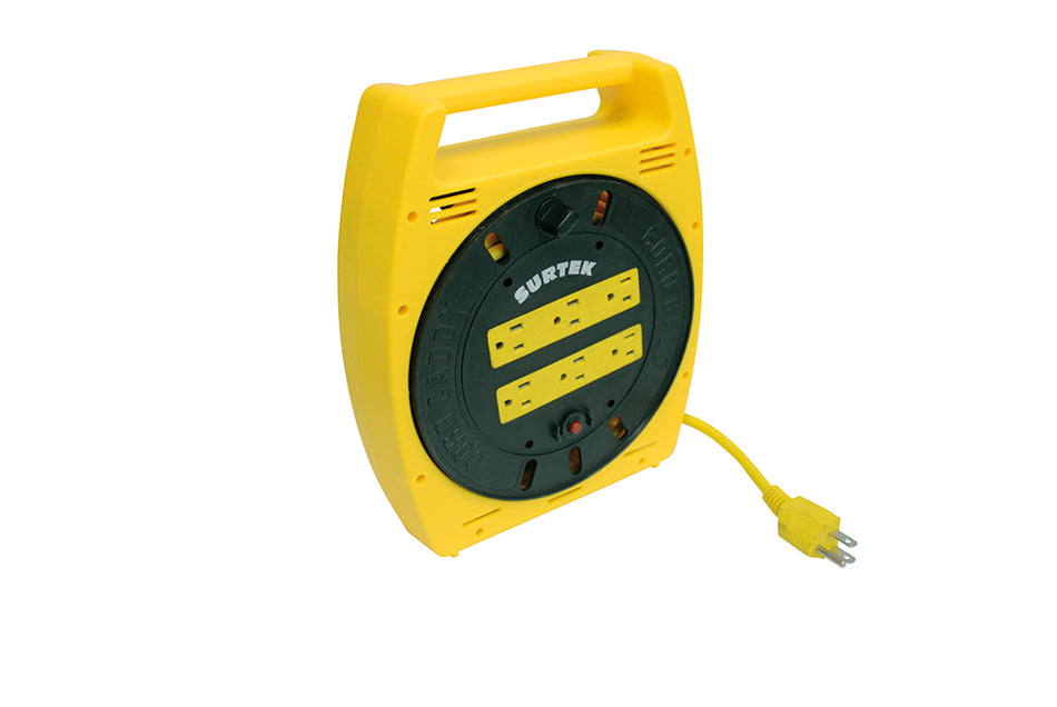 Multicontacto 6 entradas tipo carrete con extensión eléctrica 6 m Surtek 136035