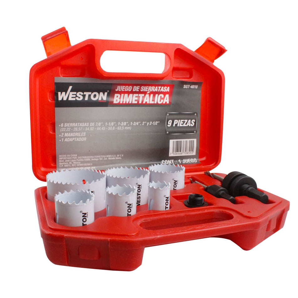 JUEGO D/BROCASIERRAS BIMETÁLICAS 9PZAS.