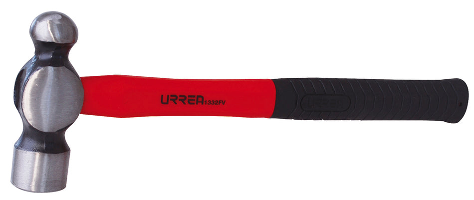 Martillo de bola maquinado con mango de fibra de vidrio largo de 15", 40 oz Urrea 1340FV