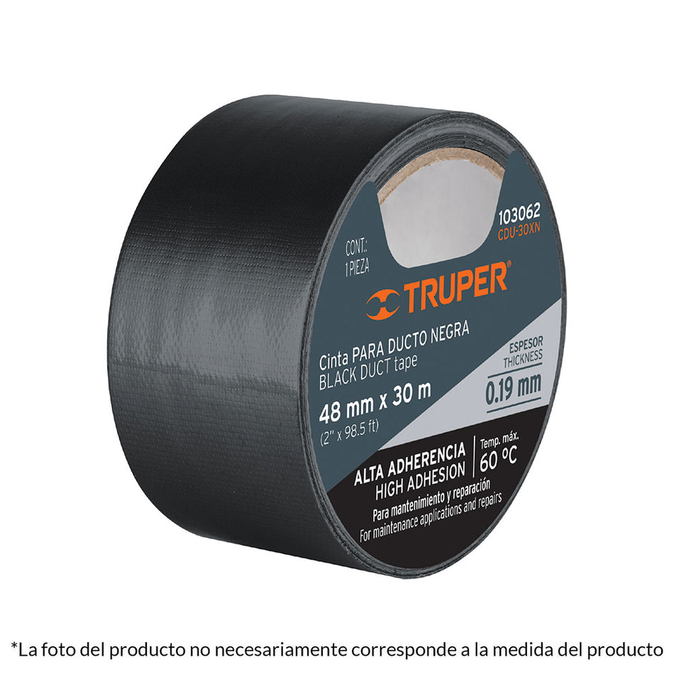 Cinta negra para ducto 50m x 48mm, espes