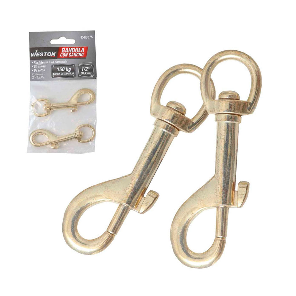 BANDOLA C/GANCHO LATONADO 1/2" X 76MM (P