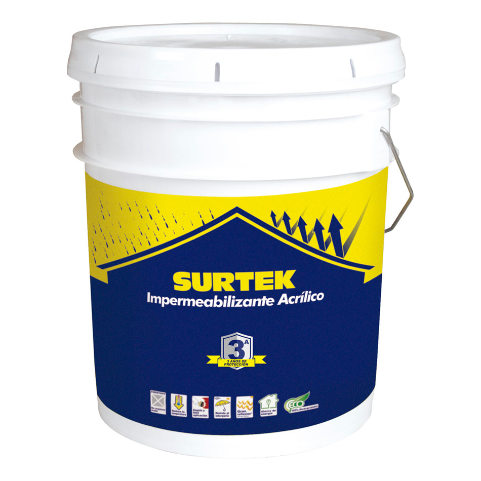 Cubeta de impermeabilizante 19 Lt color rojo óxido con protección de 3 años Surtek IMT3