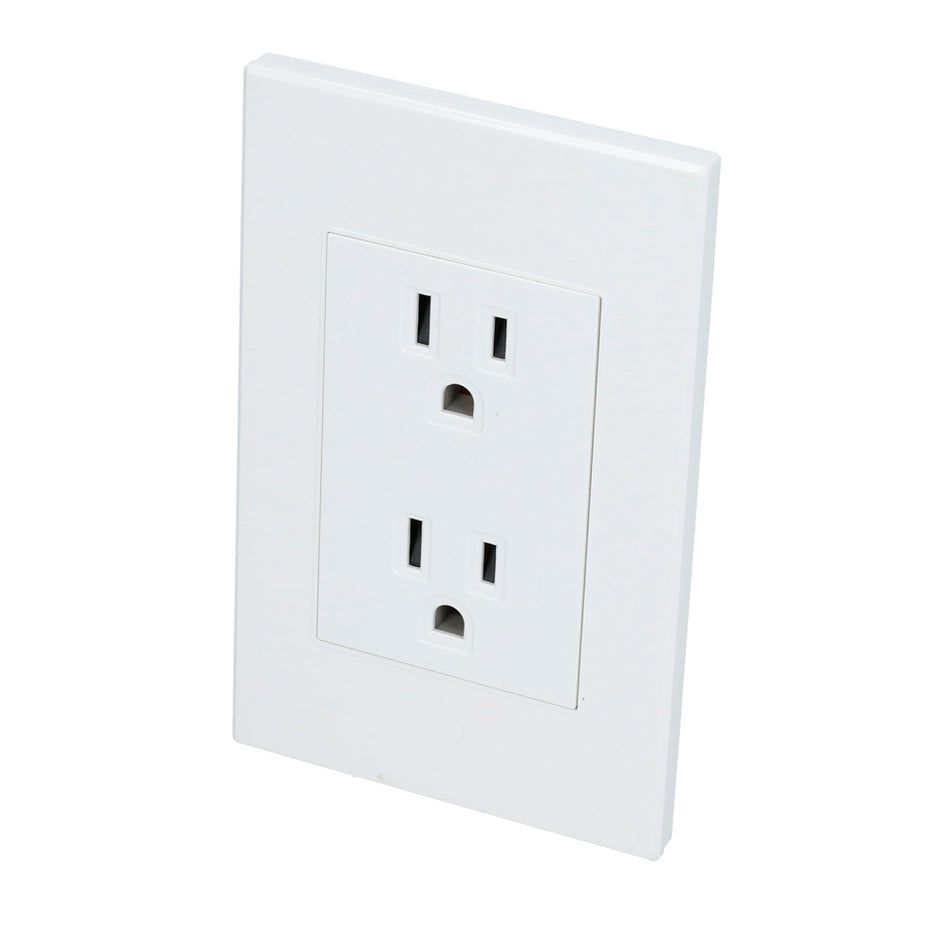 Placa contacto dúplex 1/1, línea Premium, color blanco Surtek P627B
