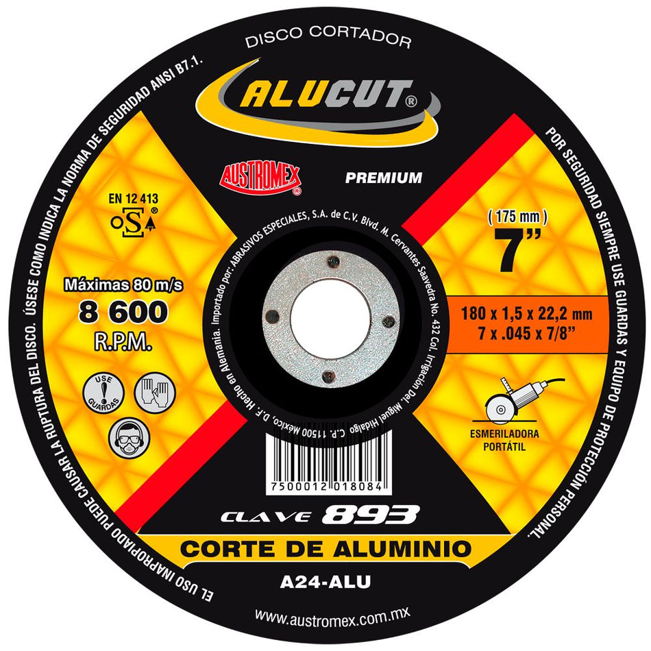 Disco abrasivo para corte de aluminio, b