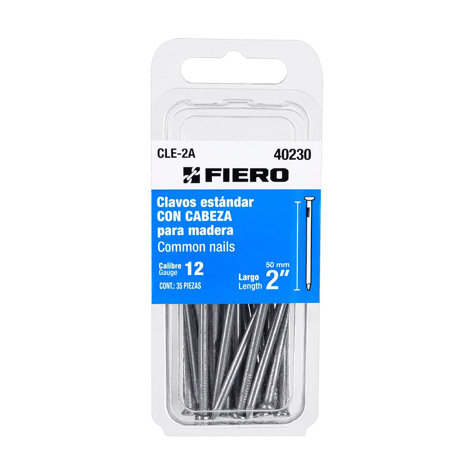 Blíster con 35 clavos estándar 2' con ca