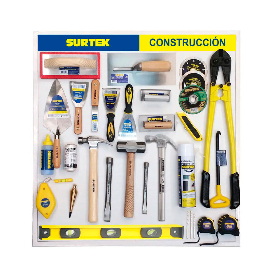 Tabla exhibidora de herramienta para construcción 80 x 80 cm Surtek TCON1