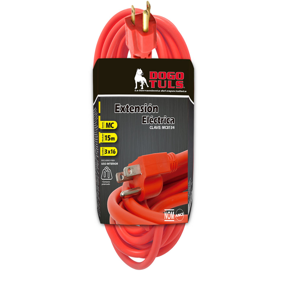 EXTENSION ELECTRICA 3x16 15 MTS USO RUDO DOGOTULS MC8134