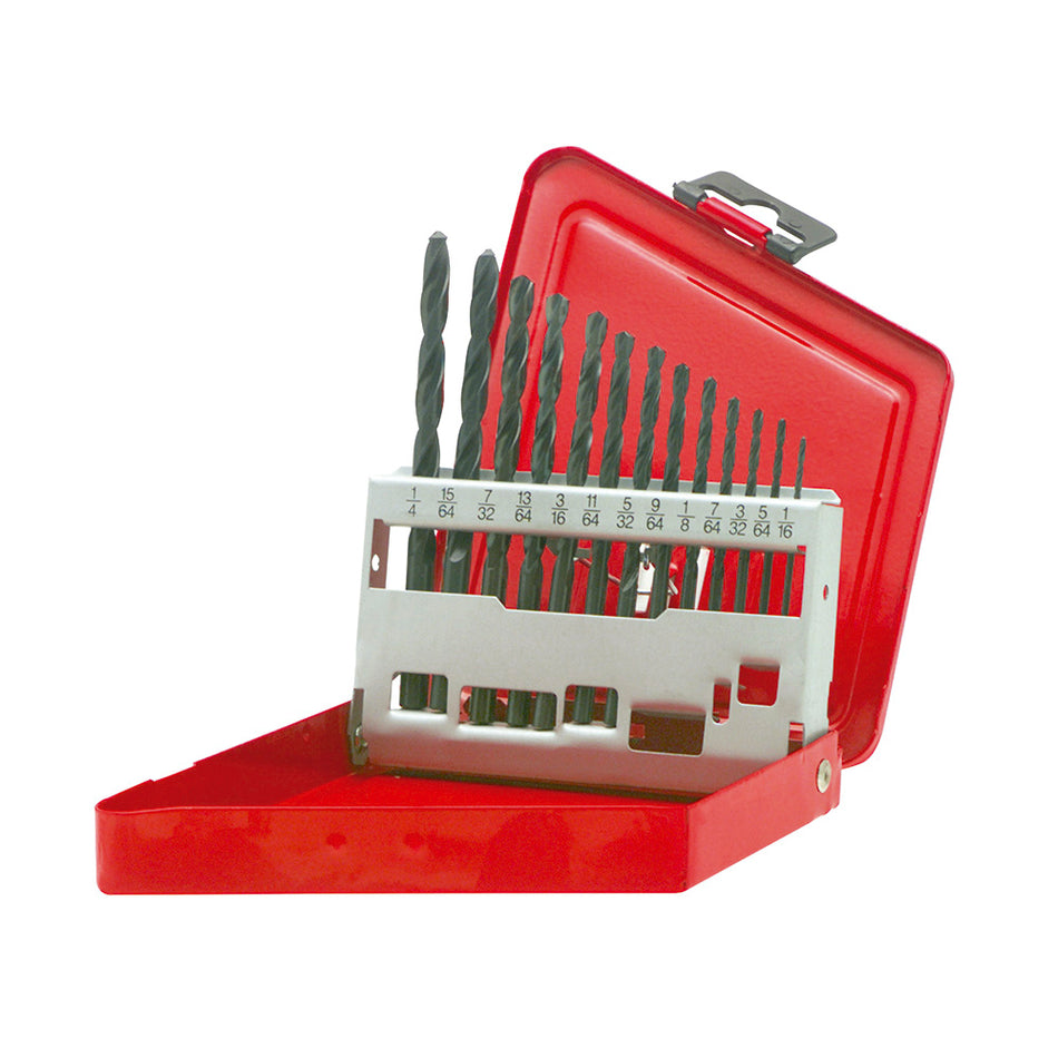 Juego de brocas negras de acero de alta velocidad zanco recto, 13 piezas Urrea 5113